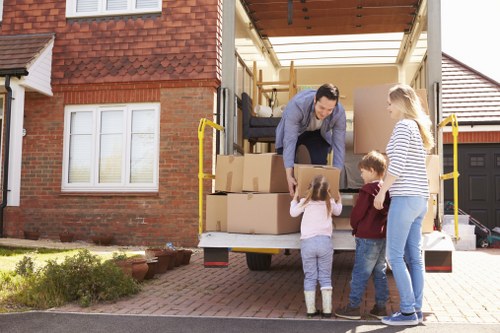 Removal van and moving boxes for a Catford home move