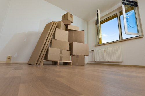 Packed belongings prepared for long-term storage in Catford